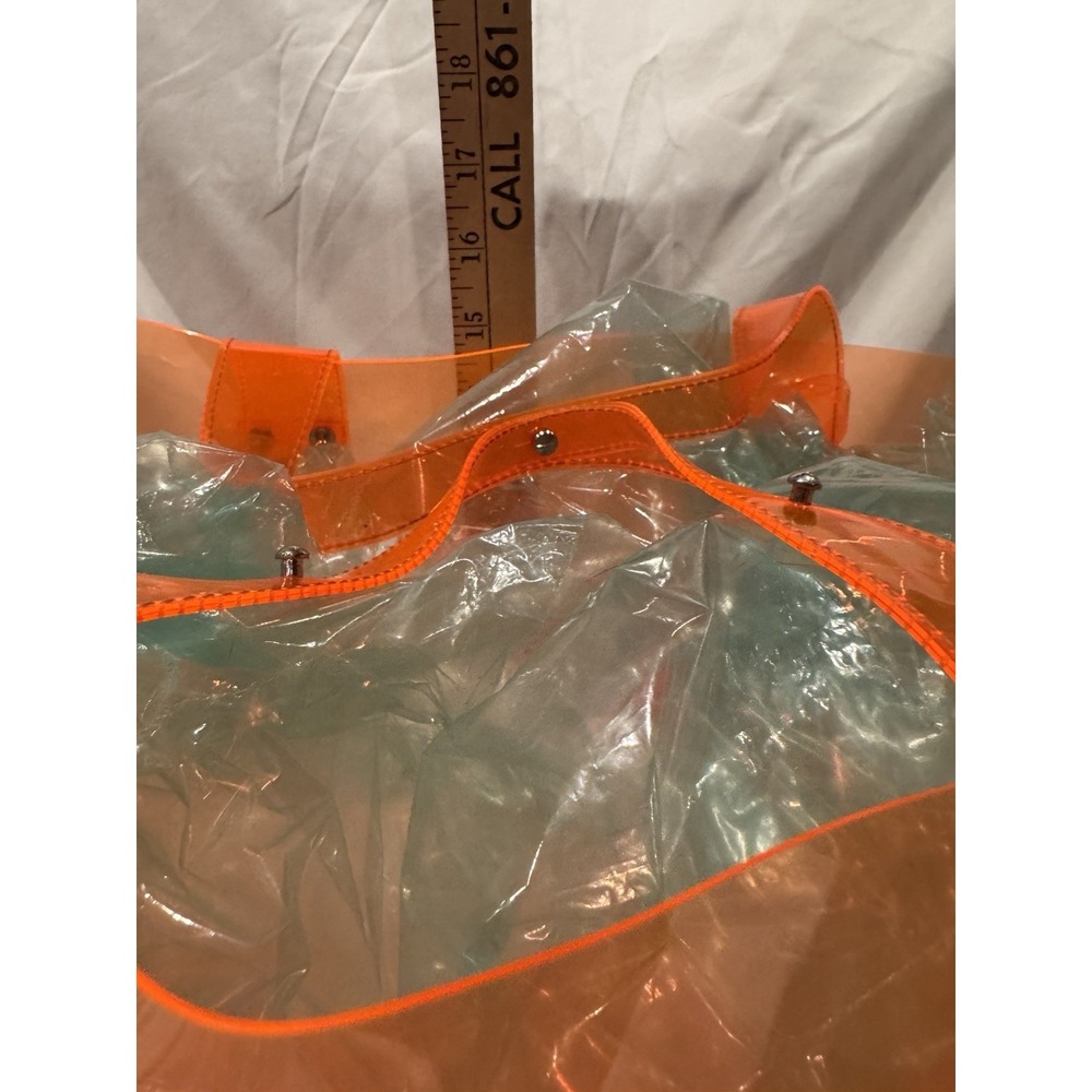 Alexander McQueen Neon Orange Clear PVC Large Tote Bag Silver Hardware - Picture 14 of 15